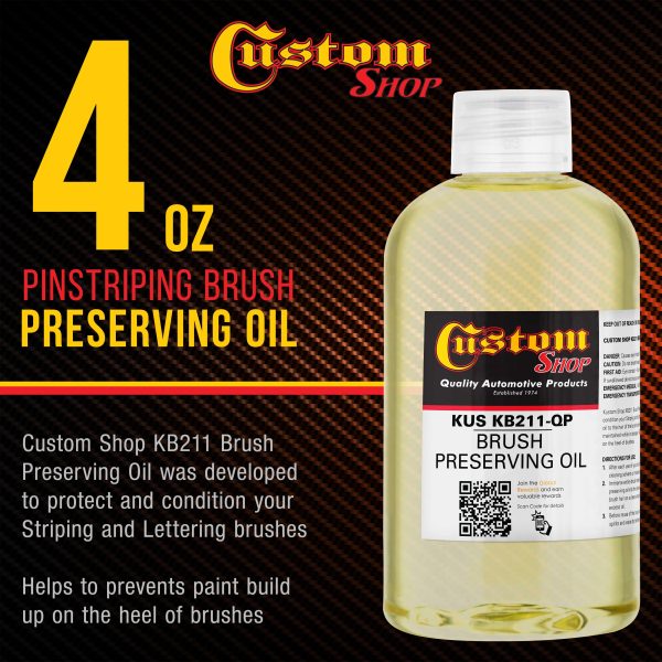 Brush Preserving Oil for Pinstriping, 1 4 Pint Hot on Sale - Image 2