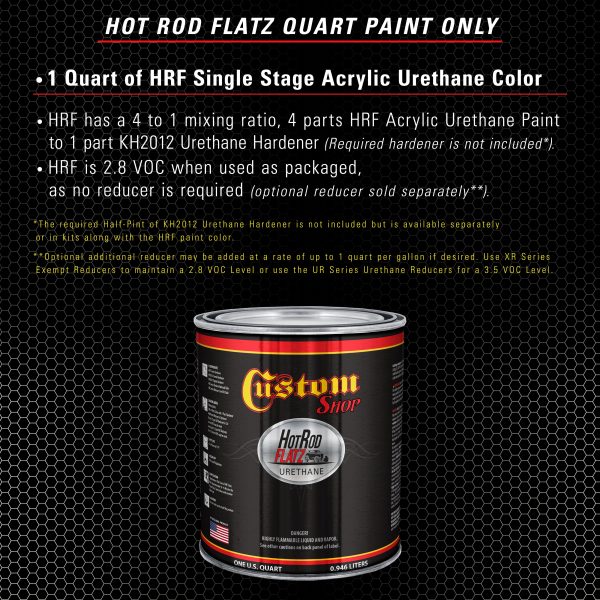 Ermine White - Hot Rod Flatz Flat Matte Satin Urethane Auto Paint - Paint Quart Only - Professional Low Sheen Automotive, Car Truck Coating, 4:1 Mix Ratio Online Hot Sale - Image 2