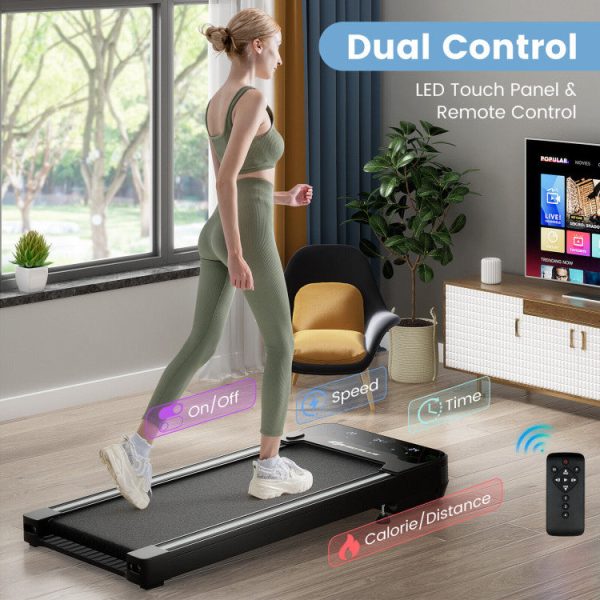 Costway Treadmill Under Desk Walking Pad 1 HP with LED Touch Display and Remote Control Black New Online Hot Sale - Image 5