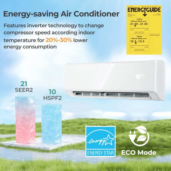 Costway Mini Split Air Conditioner & Heater 24000 BTU Wifi Enabled 21 SEER2 New Online now - Image 4