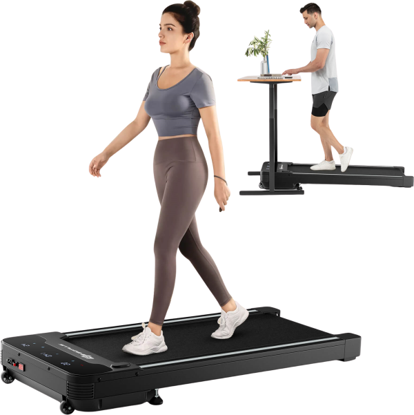 Costway Treadmill Under Desk Walking Pad 1 HP with LED Touch Display and Remote Control Black New Online Hot Sale