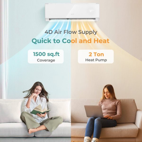 Costway Mini Split Air Conditioner & Heater 24000 BTU Wifi Enabled 21 SEER2 New Online now - Image 3