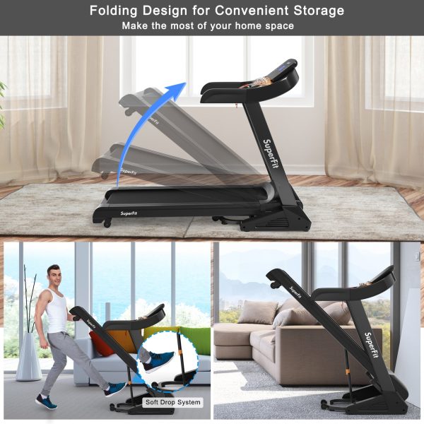 Costway Folding Treadmill 3.75 HP with Auto Incline 12 Presets and App Control New on Sale - Image 2