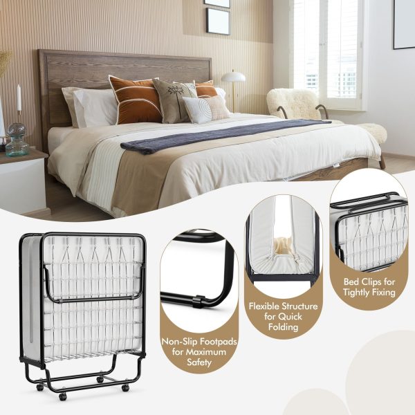 Costway Folding Bed Rollaway 75  x 31  Memory Foam Mattress Spring Loaded and Steel Frame New Online Hot Sale - Image 5